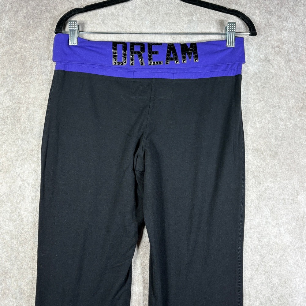 Arizona Jean Company Favorite Yoga Pants Womens Medium Black Purple Sweatpants